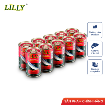 Cá hộp Lilly cá Nục sốt cà-Lốc 10 lon