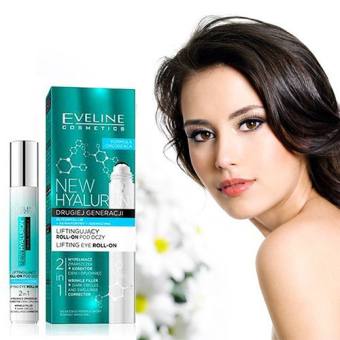 Kem dưỡng mắt giảm thâm quầng lão hóa có đầu lăn Eveline Hyaluron của Nga 15ml