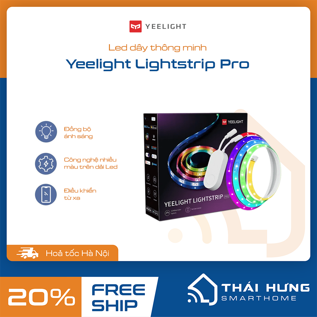 Đèn led dây thông minh yeelight lightstrip pro, – hỗ trợ homekit
