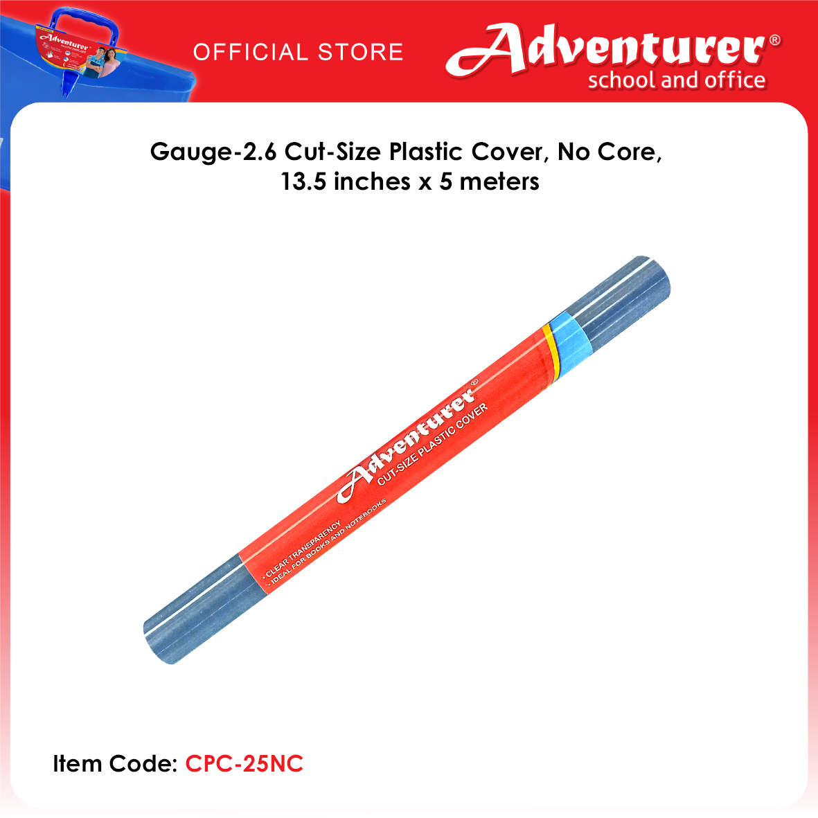 Adventurer Gauge-2.6 Cut-Size Plastic Cover No Core 13.5 inches x 5 meters