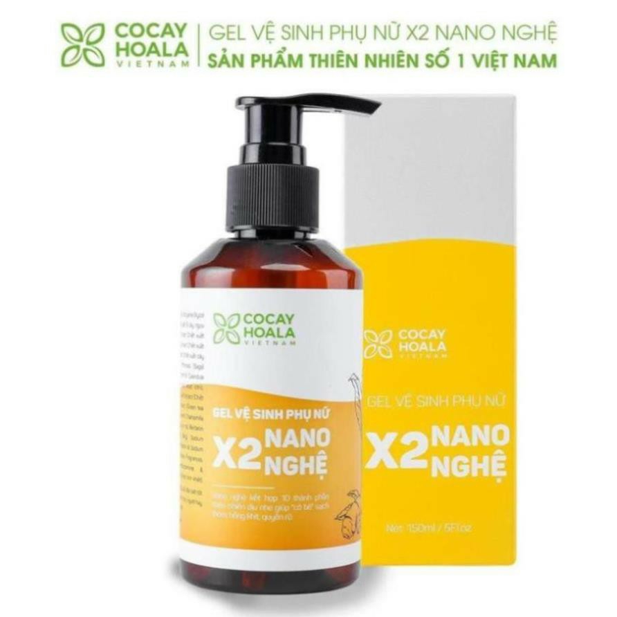 [CHÍNH HÃNG 100%] Dung Dịch Vệ Sinh Phụ Nữ Hồng Mịn Se Khít Gel X2 Nano Nghệ Cỏ Cây Hoa Lá 150ml