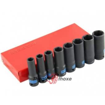 Bộ đầu tuýp dài 1/2 lục giác đen Kingtony 4410mp - 8 Chi tiết 12 ,13 ,14 ,17 ,19 ,21 ,22 ,23mm - Bộ đầu khẩu vặn ốc dài | Thế Giới Thợ Xe