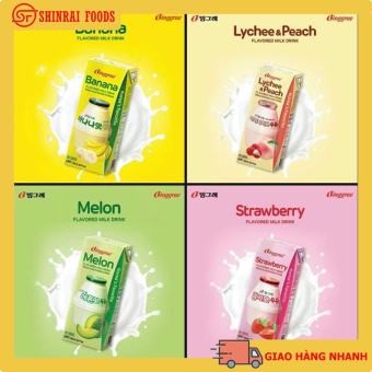 SỮA TRÁI CÂY 4 VỊ BINGGRAE HÀN QUỐC THÙNG 24 HỘP