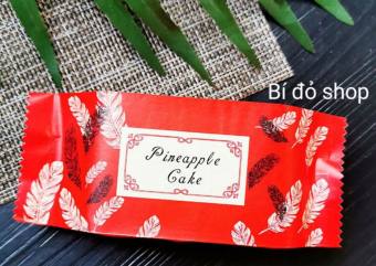 Set 100 túi bánh DỨA LÔNG VŨ ĐỎ hàn miệng cỡ 13 * 5 * 3cm đựng bánh dứa, hạnh nhân, kẹo - Bí đỏ shop Bao bì Nguyên liệu dụng cụ làm bánh