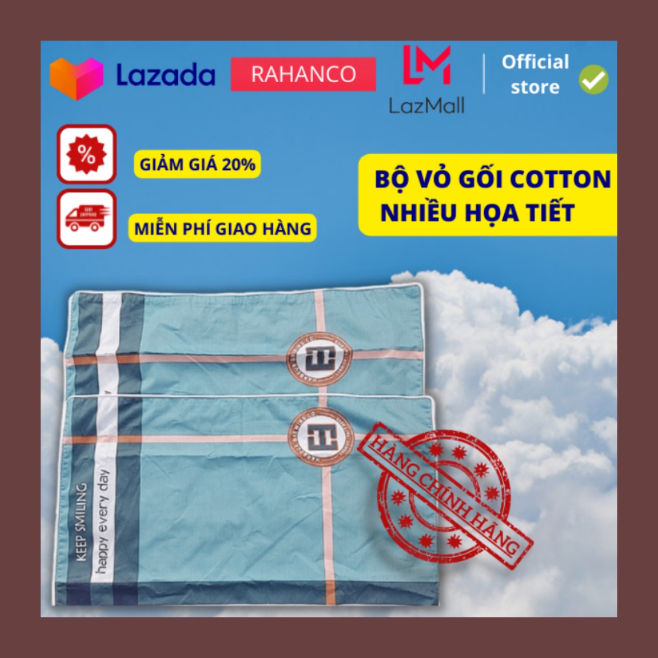 Áo gối cotton - vỏ gối - 50x70-40x60 màu sắc họa tiết nổi bật