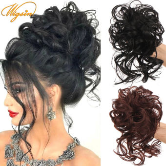 Búi Tóc Xoăn Rối Nhân Tạo Búi Tóc Búi Tóc Búi Tóc Giả Màu Nâu Đen Cho Nữ Kẹp Tóc