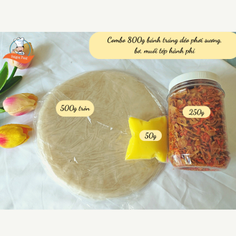 Combo Bánh Tráng Phơi Sương, Bơ, Muối Tép Hành Phi Saigonfood 330g/800g