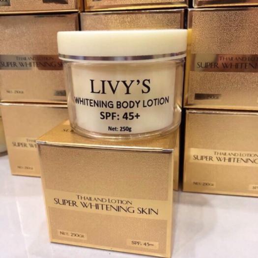 Kem body livy's vàng mẫu mới thái lan - kem body livy vàng chính hãng - kem dưỡng trắng da body livy thái lan hộp vàng 250gr