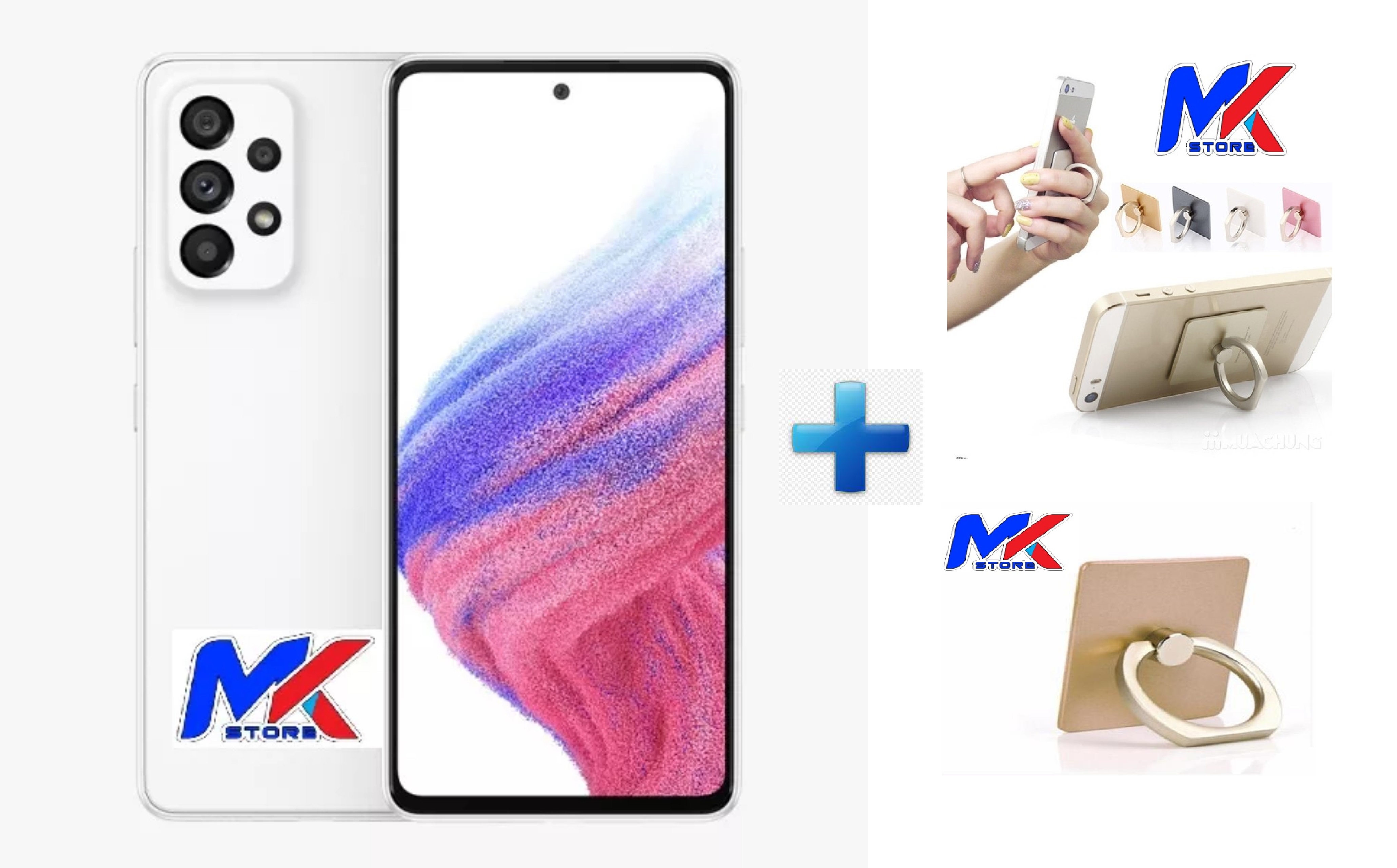(tặng đế hình nhẫn) - Set 02 Kính cường lực bảo vệ màn hình điện thoại Samsung A53 5G full màn hình full keo - tặng bộ giấy lau kính trị giá 10K - tặng đế hình nhẫn