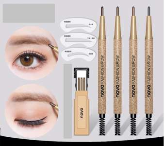 BỘ CHÌ KẺ MÀY NOVO GỒM (3 KHUÔN VẼ CHÂN MÀY VÀ 3 RUỘT CHÌ THAY THẾ) MÀU NÂU