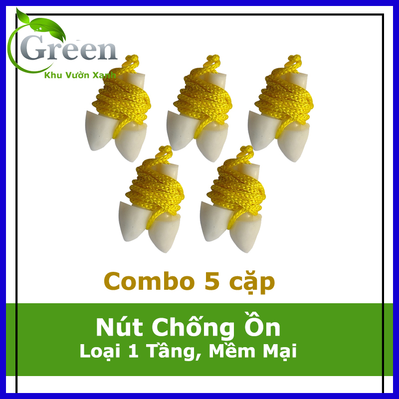 Combo 5 cặp nút chống ồn bịt tai 1 tầng mềm dẻo, chống ồn hiệu quả