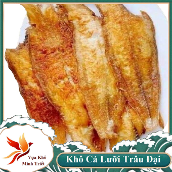 Khô Cá Lưỡi Trâu Siêu Lớn - có thể chiên vừa chín, ăn kèm với rau thơm, ngon.(Cá Bơn, Cá Lưỡi Bò) - Đặc Sản Minh Triết( 500g, 200gr)