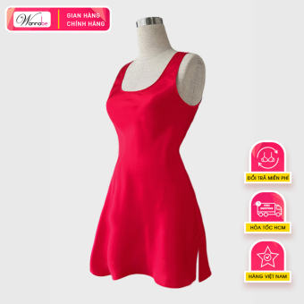 Đầm ngủ phi lụa cao cấp Wannabe DNS69 cổ vuông đơn giản dễ mặc