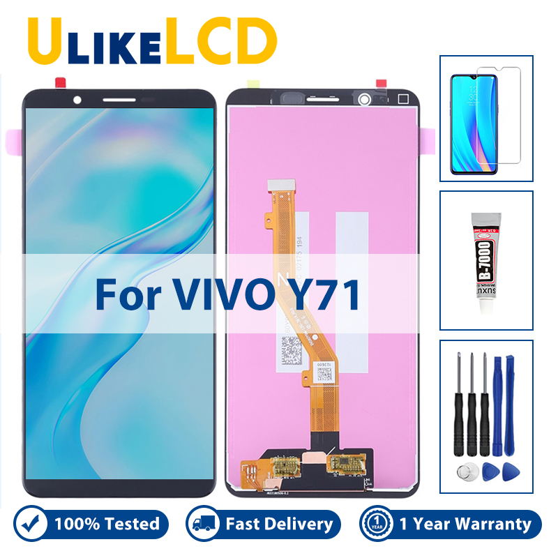 Lcd cho vivo y71 màn hình lcd cảm biến màn hình cảm ứng lcd lắp ráp hoàn chỉnh + dụng cụ sửa chữa miễn phí + kính cường lực