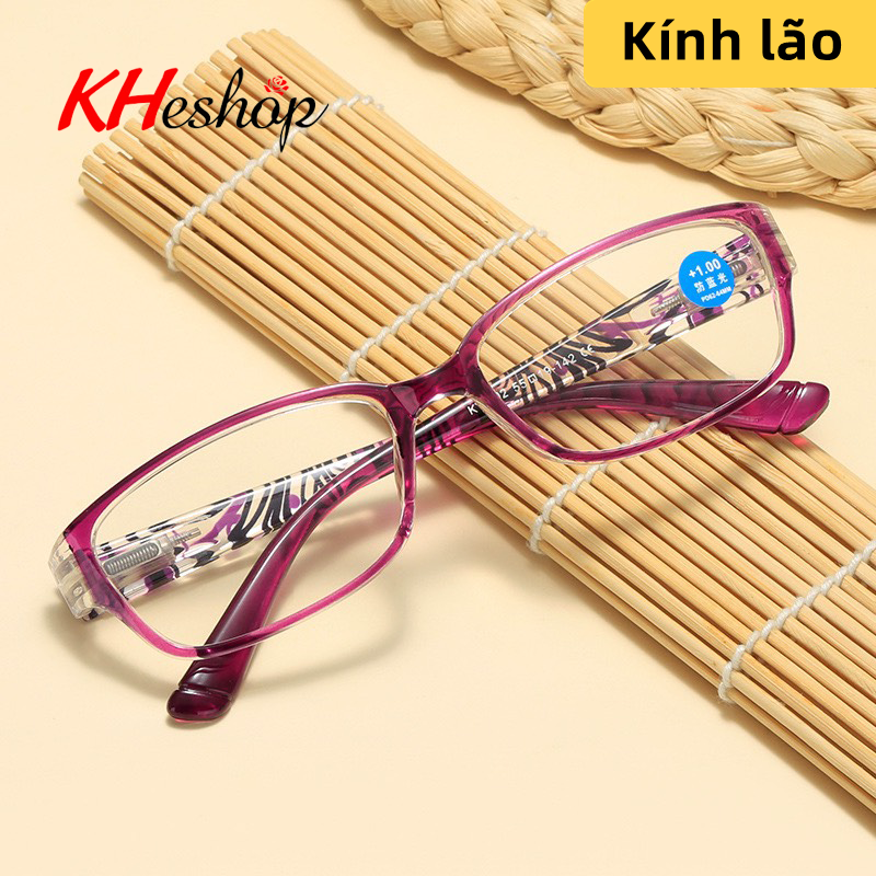 Kính lão cho người lớn tuổi in hoa văn phong cách Retro đơn giản thanh lịch, Kính lão thị viễn thị gọng lò xo siêu bền cho nam nữ đủ độ từ +1.00 - +4.00 mã Y2902 - kheshop
