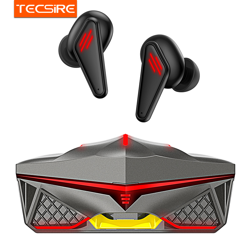 Tecsire Tai nghe không dây chơi game chuyên nghiệp bluetooth 5.0 chế độ kép âm thanh nổi Âm thanh trầm bổng với micrô