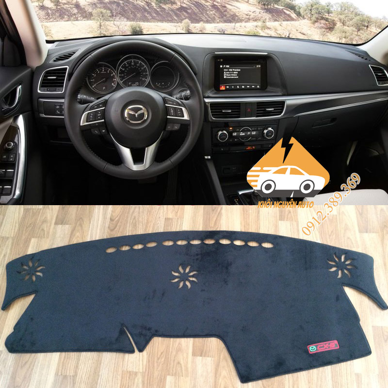 Thảm taplo mazda cx5 2017, 2016, 2015, 2014 chống trượt 3 lớp chất liệu nhung mịn loại 1 chống nóng cao cấp