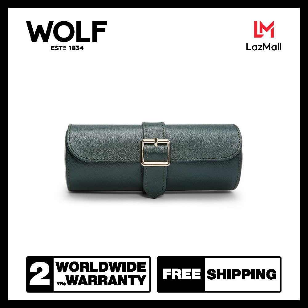 กล่องหมุน กล่องนาฬิกา WOLF1834 รุ่น British Racing Green Triple Watch Roll (Green) ราคา 12,500 บาท*ส่งฟรี