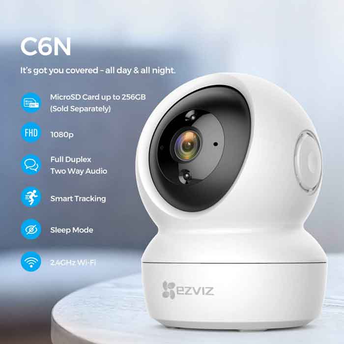 Camera wifi Ezviz C6N 1080p(2M) xoay 360 - Hàng chính hãng, đàm thoại 2 chiều