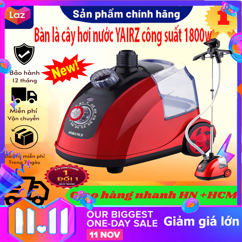 [MẪU MỚI] Bàn là cây hơi nước YAIRZ công suất 1800w 1.6L Bàn ủi hơi nước dạng cây đứng là phẳng quần áo chỉ trong vòng 30s Bàn là hơi nước bàn là hơi nước dạng cây bàn là có bánh xe ( Đen Đỏ )