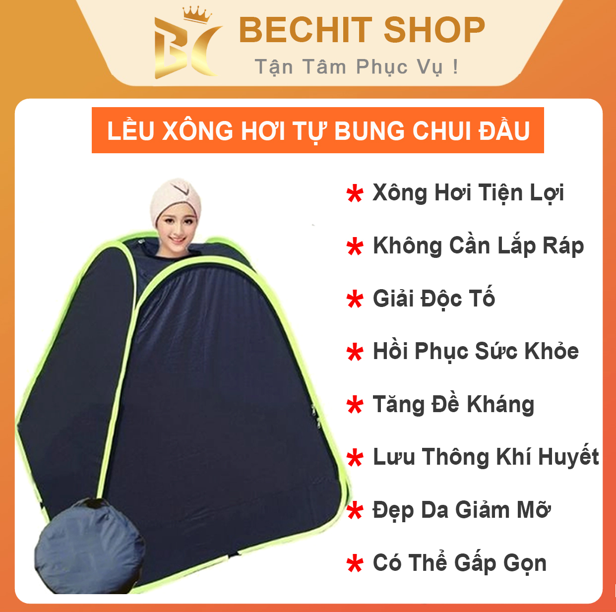 Lều xông hơi có nắp chui đầu tự bung tại nhà | lều xông giải cảm | lều xông sau sinh | màu ngẫu nhiên