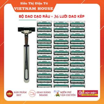 🔴Đang Sale>>Bộ Dao Cạo Râu Kèm 36 Lưỡi Kép TẶNG 1 Tuýp Kem Cạo Râu Siêu Tiện.