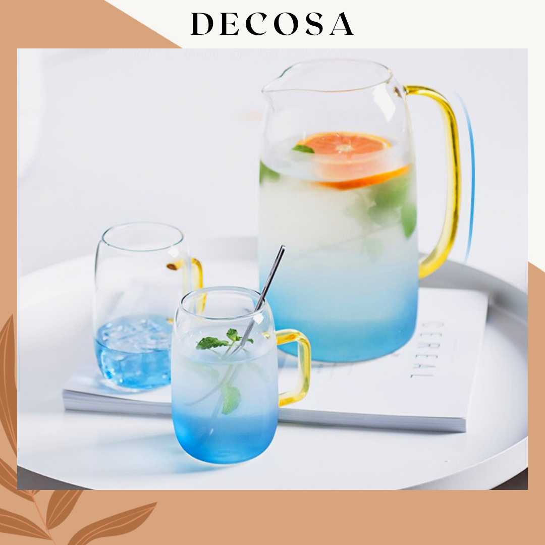 Bình đựng nước thủy tinh cao cấp có nắp đậy DECOSA