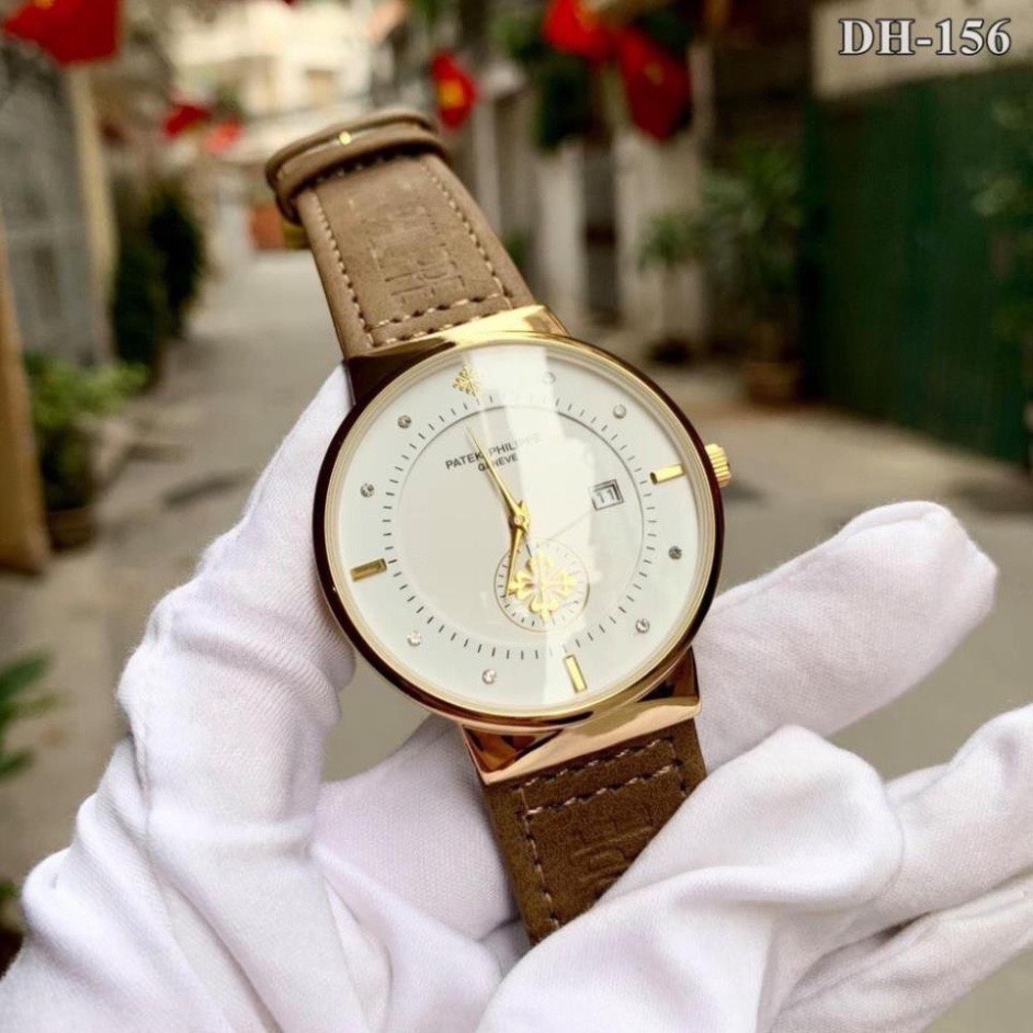 Đồng hồ Patek phillipe nam máy pin dây da mặt chống xước cao cấp có bảo hành DH156 Shop813