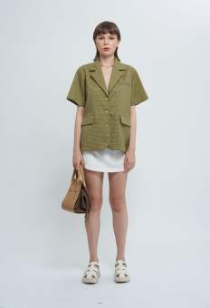 Áo blazer nữ KHÂU BY CQ tay ngắn Marilyn