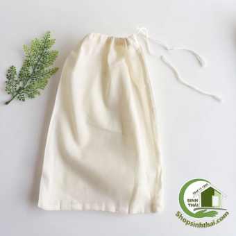 Túi lọc bằng vải cotton lanh màu kem - túi lớn 20x30cm - túi lọc bã làm sữa lọc cafe trà túi đựng làm giò chả hấp