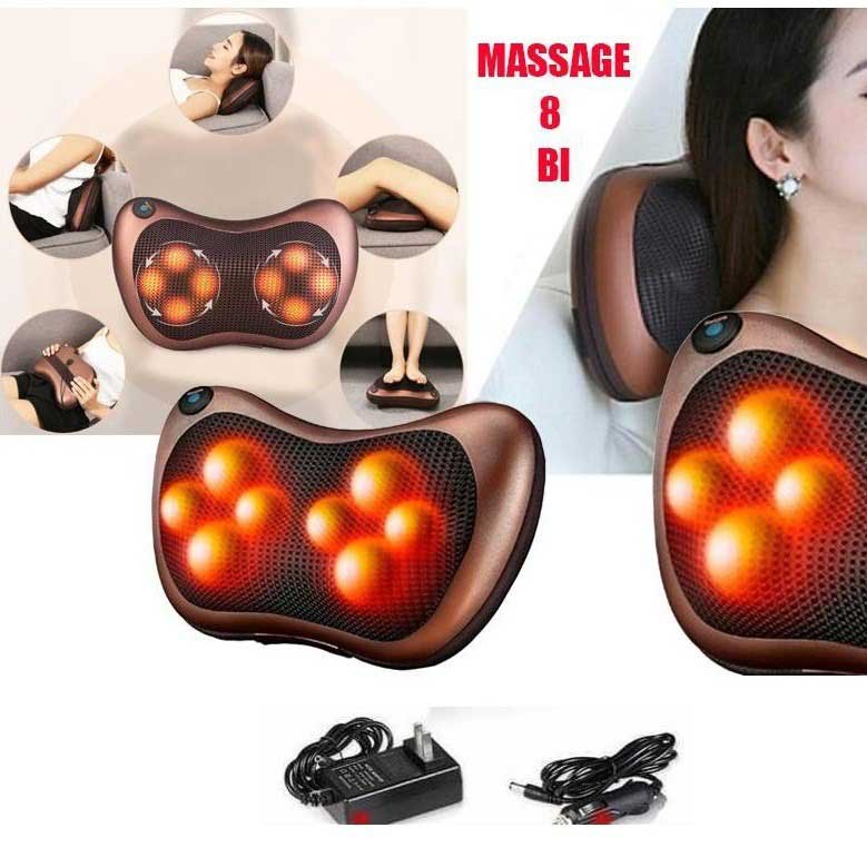 Gối massage hồng ngoại 8 bi