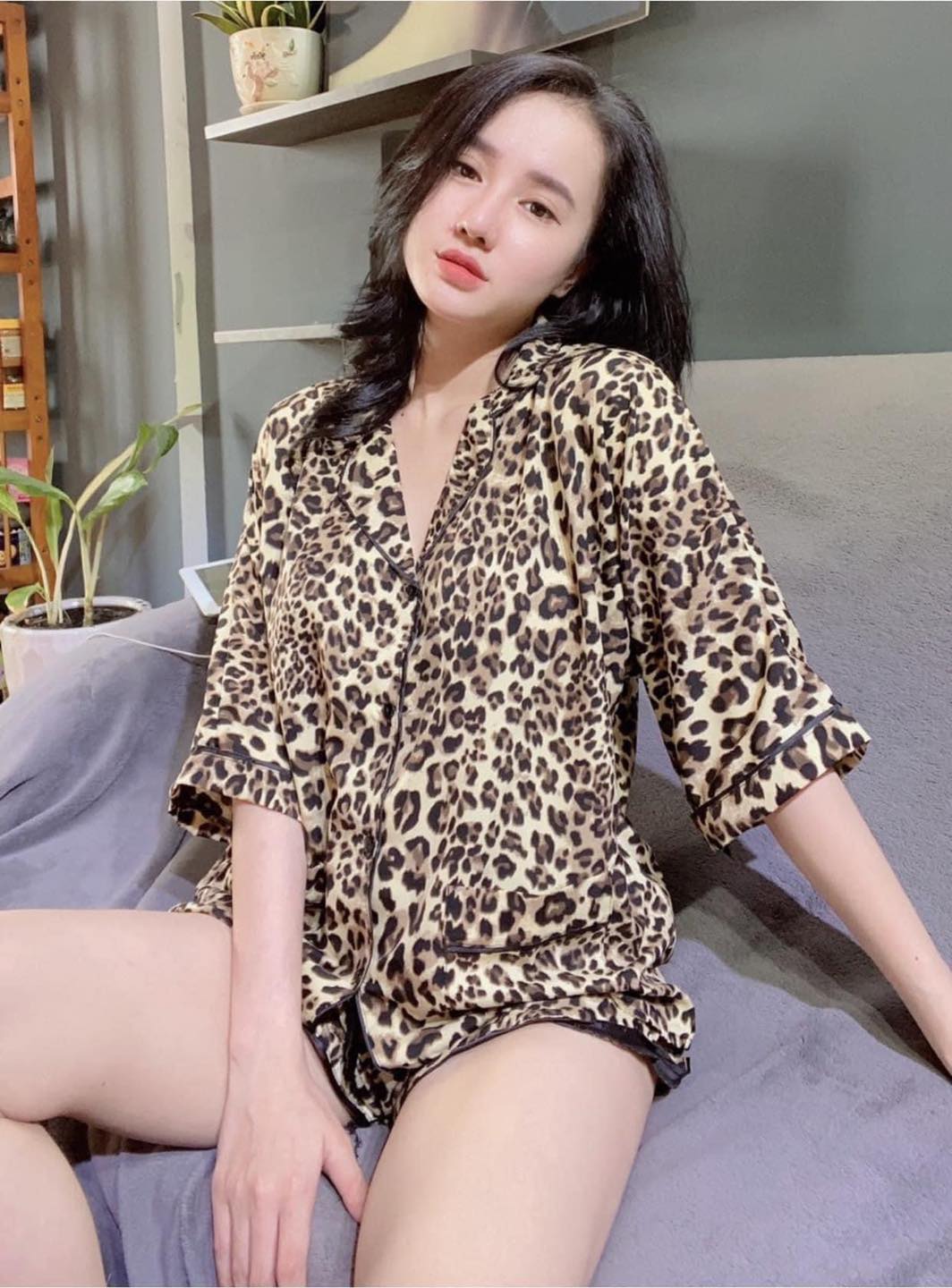 Bộ pijama lụa mango cao cấp - ảnh thật