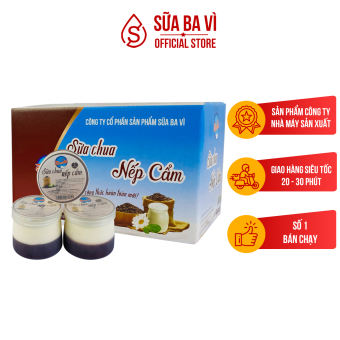 Sữa Chua Nếp Cẩm Ba Vì - Thùng 12 Hũ