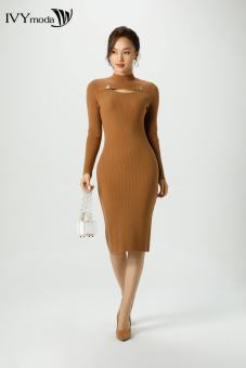 Đầm len ôm body cổ Cut- Out IVY moda IVY Moda MS 42B8849