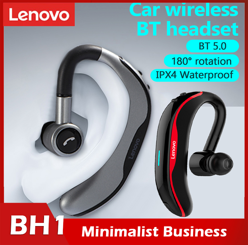 Tai Nghe Bluetooth 5.0 Không Dây Lenovo, Tai Nghe Nhét Tai Âm Thanh Nổi Mini Có Móc Tai Đơn Không Thấm Nước TWS Dành Cho Điện Thoại Thông Minh Xe Hơi