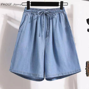 PKOGF Quần Short Denim Vải Tencel Cho Nữ Ngoại Cỡ Quần Bò Năm Tấc Mỏng Mùa Hè Dáng Rộng Thường Ngày Quần Short Ngoại Cỡ Dáng Ôm