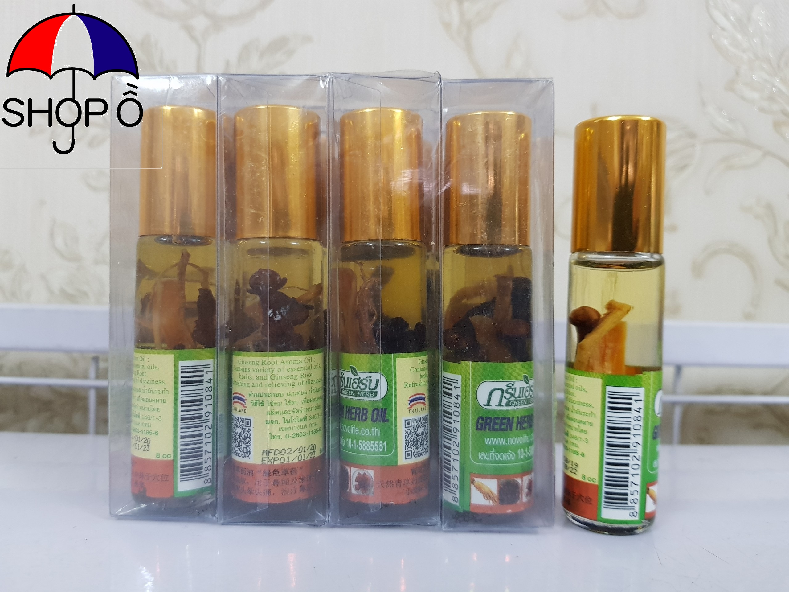 Dầu lăn thảo dược nghệ Green Herb Thái Lan 8ml