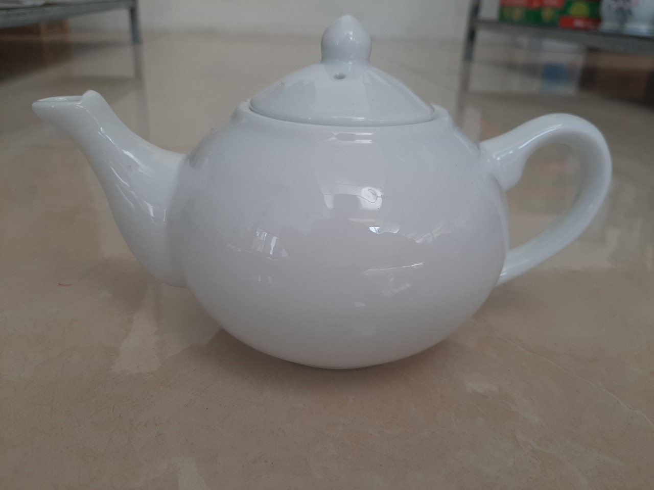 Ấm trà bưởi trắng phúc lộc tráng men - Ấm trà rời - Ấm pha trà Gốm sứ cao cấp Bát Tràng