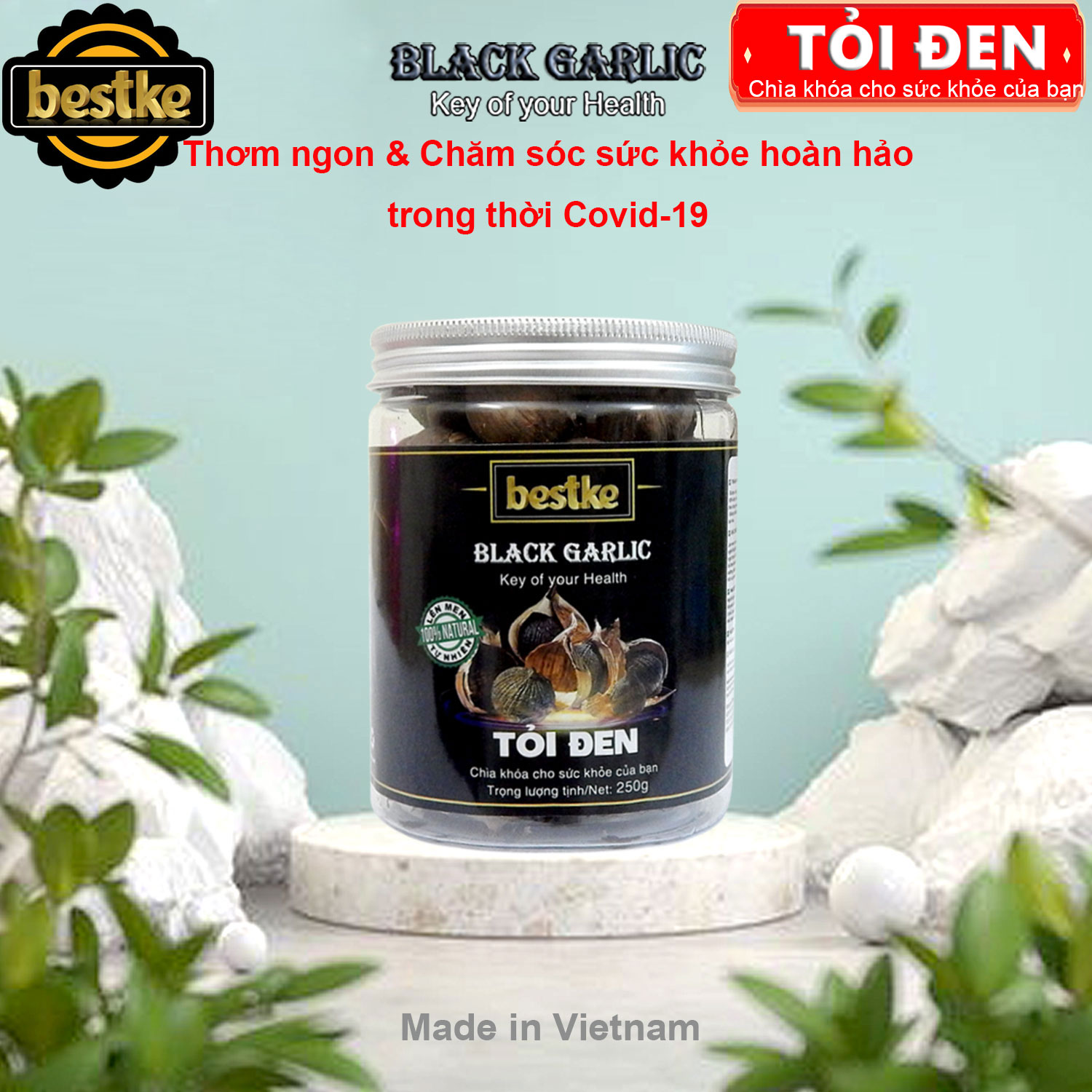 Tỏi đen bestke lên men tự nhiên hộp 250g