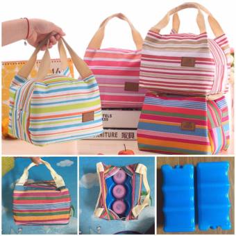 Túi giữ nhiệt sọc ngang giữ lạnh bảo quản bình sữa mẹ, giữ nhiệt hộp cơm, thực phẩm