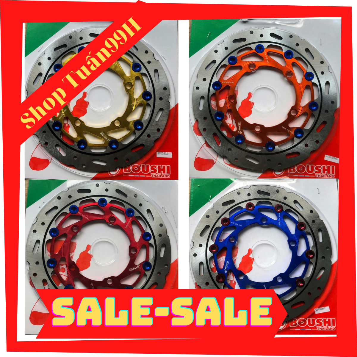 Đĩa  thắng trước Boushi size 300mm dành cho Exiter 150 combo bass gắn heo