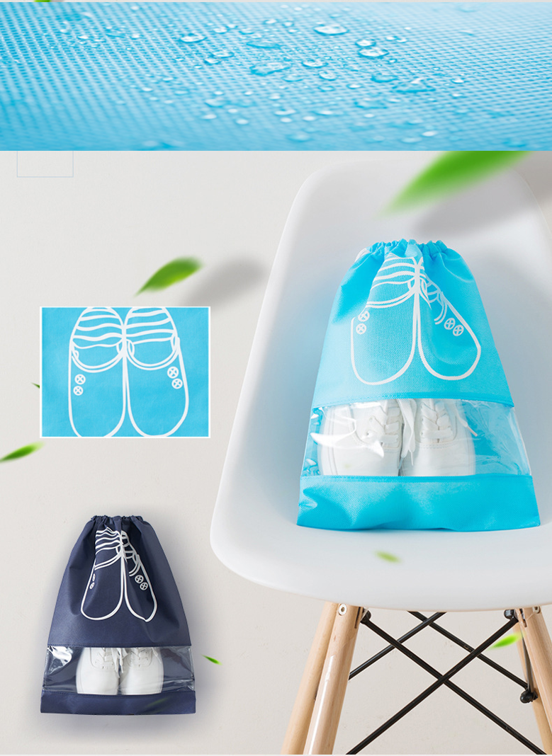Túi đựng giày dép có dây rút tiện lợi đi du lich, chơi thể thao rất đẹp Chất liệu vải không thấm nước giúp bảo quản giày an toàn sạch sẽ, KT 44cm x 32cm