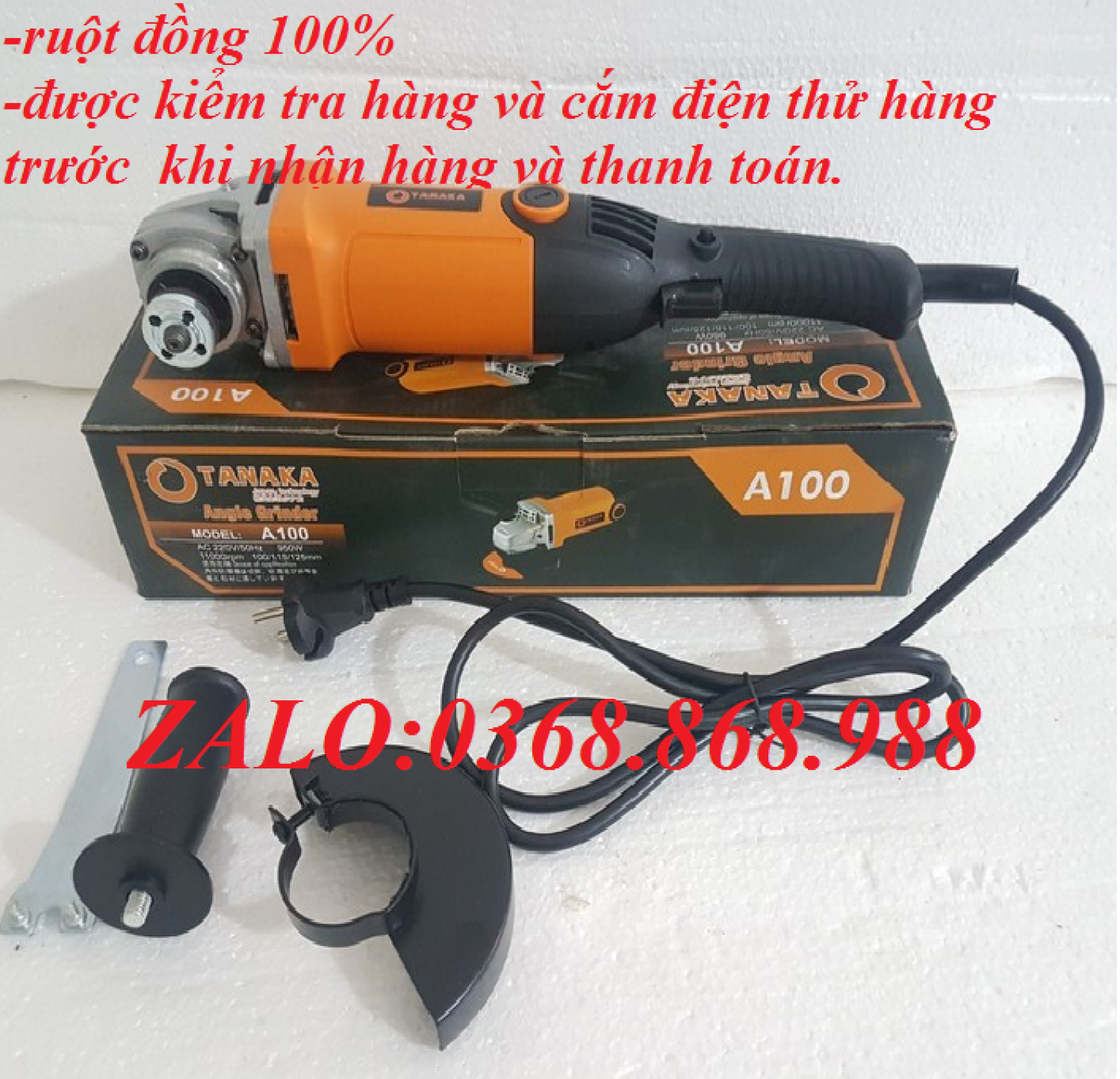 Máy mài góc cầm tay Tanaka 950W công tắc tiện lợi