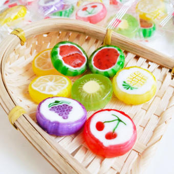 Combo 500g kẹo cứng hương vị trái cây bốn mùa hình dáng siêu cute