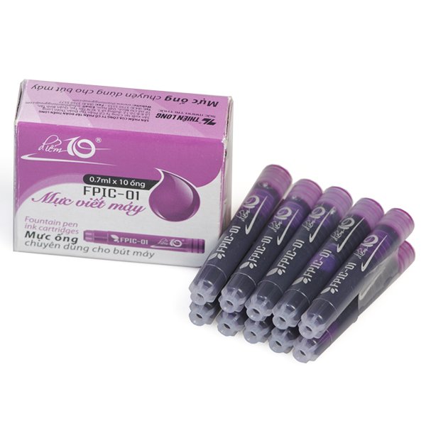 Hộp 10 ống mực bút máy fpic-01 - mực tím