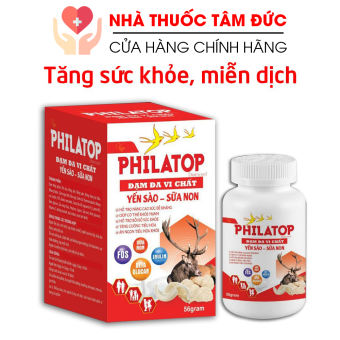 Philatop đạm đa vi chất yến sào sữa non giúp ăn ngon tiêu hóa tốt, tăng sức khỏe, sức đề kháng - Chai 56g dạng viên nhai