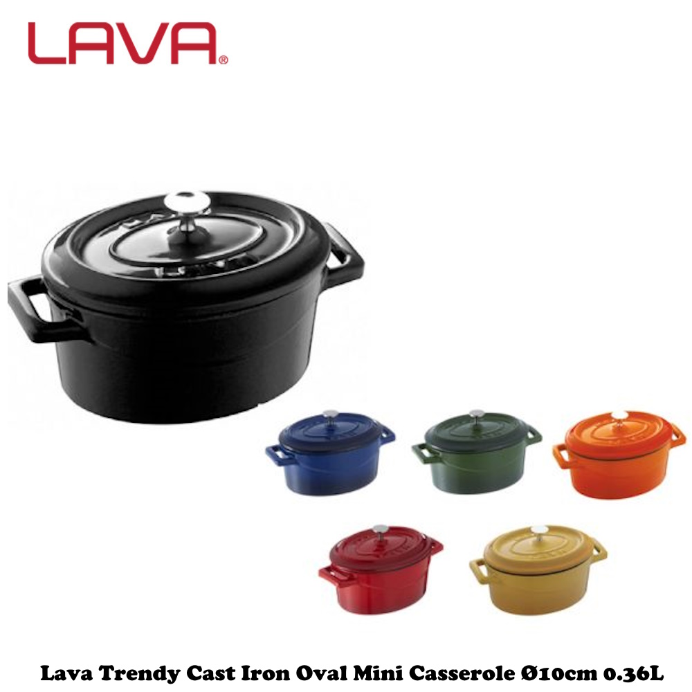 Lava Cast Iron Lava Enameled Cast Iron Dutch Oven 0.35 qt. Round with Trendy Lid Color: Red LV Y TC 10 K2 R