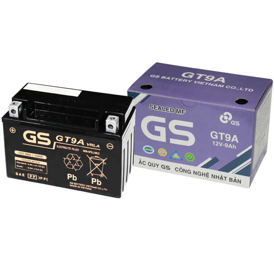 Ắc quy GS GT9A 12V-9AH dành cho xe Spacy, Attila, Shark, Excel, Joyride