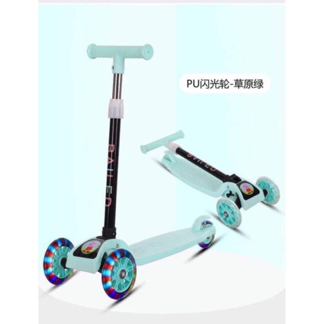 Xe Trượt Scooter cho bé xe scooter trẻ em 3 bánh gấp gọn có đèn phát sáng ở bánh xe
