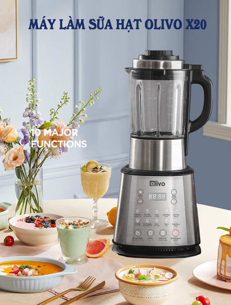 Máy làm sữa hạt olivo x20 hàng của mỹ - máy xay sinh tố, máy nấu sữa hạt đa năng - máy làm sữa hạt olivo chính hãng